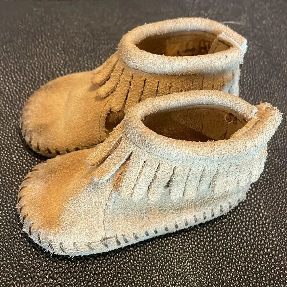 Minnetonka Baby Moccasin Suede brown/ yellow
